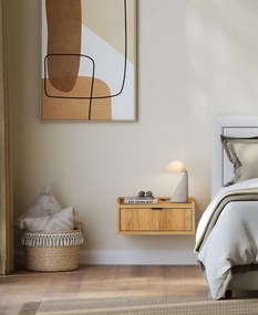 Szafka nocna wisząca z szufladą hikora naturalna H8-S22