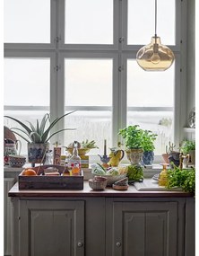 Brązowa lampa wisząca ze szklanym kloszem ø 30 cm Azizi – Bloomingville