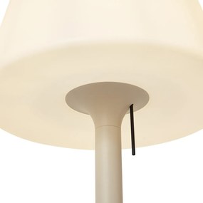 Zewnetrzna Nowoczesna lampa podłogowa zewnętrzna beżowa z białym kloszem IP44 - Big Virginia Nowoczesny Oswietlenie zewnetrzne