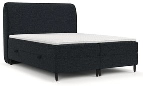 Czarne łóżko boxspring ze schowkiem 160x200 cm Melba – Maison de Rêve