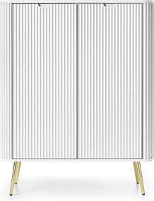 Komoda biała, nogi: złote, 103 x 129 x 39 cm