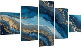 Obraz - Niebieska marmurowa abstrakcja (125x70 cm)