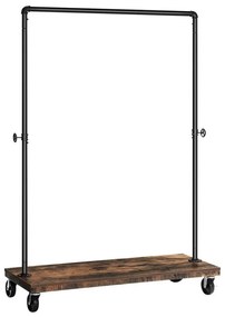 Mobilny stojący wieszak LINEA brązowy/czarny