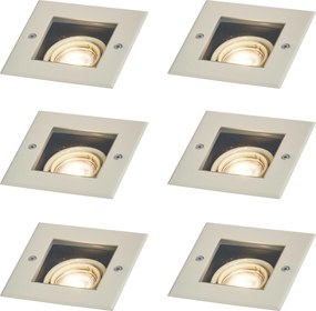Zestaw 6 nowoczesnych beżowych regulowanych reflektorów gruntowych GU10 50mm IP65 - Oneon