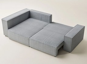 Szary sztruksowy rozkładany/ze schowkiem narożnik (lewostronny/w kształcie litery L) Tonga – Maison de Rêve