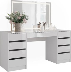 Stół toaletowy biały/biały wysoki połysk 158.2x50.1x76 sherry