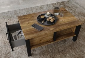 Stolik kawowy OLIN 1S 90x56 appenzeller fichte/czarny HELVETIA