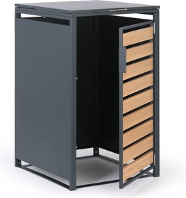 Wiata na pojemnik na odpady 240 l, 1160 x 695 x 800 mm, dekor drewna
