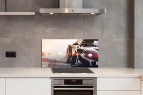 Panel szklany do Kuchni Luksusowe Czarne Auto