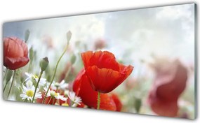 Panel Szklany Płatki Kwiatów w Makro