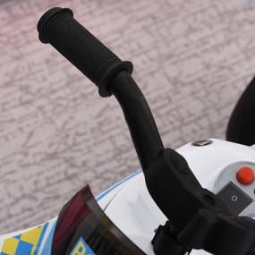 HOMCOM Jeździk, pojazd jeździk z muzyką i reflektorem, pojazd dziecięcy w stylu motocykla wyścigowego, do 20 kg, 18-36 miesięcy, niebieski | Aosom PL