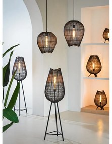 Lampa stojąca w kolorze matowej czerni z metalowym kloszem (wysokość 145 cm) Yumi – Light &amp; Living