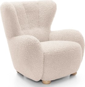 Kremowy skandynawski fotel włochacz K1-N12