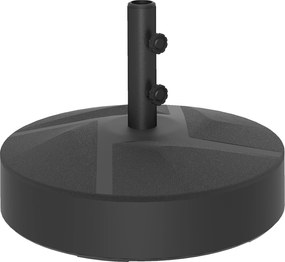 Outsunny Wypełnialny Stojak na Parasol do 30 kg, Okrągły Uchwyt na Parasol Ø36/38/48mm, Czarny