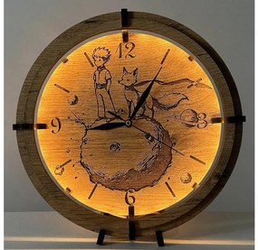 Li-Go 23712/DUB/BAT2 - Ściemnialny zegar z podświetleniem LED i czujnikiem, zasilanie 1xAA, śr. 32 cm, dąb