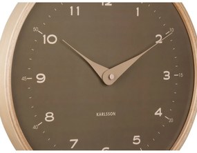 Karlsson 5995MG designerski zegar ścienny brązowy,średnica 30 cm