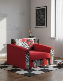 Czerwony rozkładany fotel amerykanka G3-F31