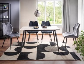 Stół jadalniany RION 130x70 cm z ceramicznym blatem, biały marmur