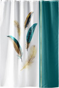 Zasłona prysznicowa ze złotym zdobieniem, PLUMISS, 180 x 200 cm