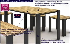 Drewniany kwadratowy taboret ogrodowy - Omexa 24 kolory