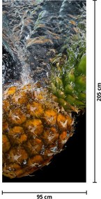 Fototapeta na drzwi - Ananas w wodzie (95x205cm)