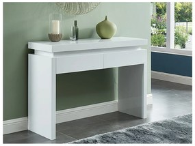 Konsola EMERSON – oświetlenie LED – 2 szuflady – MDF lakierowany w kolorze białym