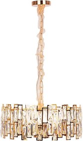 Nowoczesny żyrandol kryształowy do salonu, złoty – Okrągły 50 cm – New York