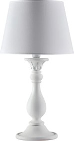 Lucca Shabby biała drewniana lampa 1 światło z abażurem dm.35 H.60 Ø35 BL271-LM-BCO