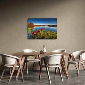 Obraz na szkle czerwonej kropki (70x50 cm)