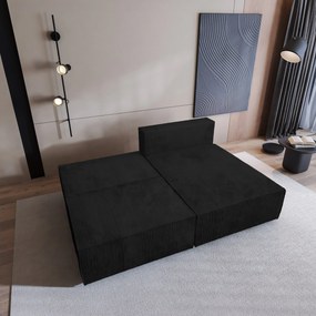 Masseno Narożnik FIORO z funkcją spania i pojemnikiem na pościel Narozniki L, Rozkładana sofa - Czarny, POSO 135