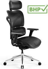 Krzesło biurowe Diablo V-Commander, zgodne z normą BHP, kolor czarny