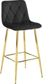 Krzesło barowe Valora KODA z czarnego aksamitu, nowoczesny design do kuchni