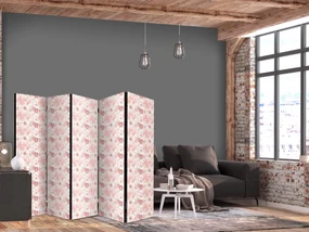 Parawan akustyczny Kwiaty 225x172 cm 5-częściowy beżowy ARTGEIST B