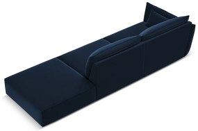 Ciemnoniebieska aksamitna sofa lewostronna 264 cm Vanda – Mazzini Sofas