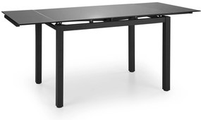 JASPER stół + 4 krzesła SZKLANY STÓŁ tapicerowane krzesła tkanina szare