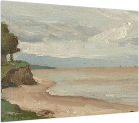 Obraz na szkle - Jean-Baptiste-Camille Corot, Beach Near Etretat, reprodukcje (70x50 cm)