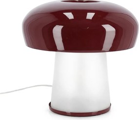 Bordowa metalowa lampa stołowa ze szklanym kloszem (wysokość 35 cm) Clevely – Bizzotto