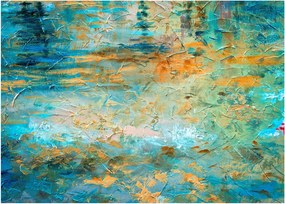 Obraz na szkle niebieskiej abstrakcji (70x50 cm)