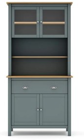 Szarozielony kredens z litego drewna sosnowego 90x180,5x40 cm Misti – Marckeric