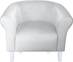 Fotel Milo tkanina Welur wygodny fotel tapicerowany do salonu i sypialni : Kolor nogi - Biała, Kolor tkaniny - VELVET - MG39, Wysokość nogi - 15 cm