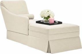 Elegancki kremowy szezlong tapicerowany aksamitem M1-P86