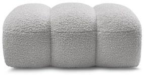 Jasnoszary podnóżek z materiału bouclé Hippolyte – Bobochic Paris
