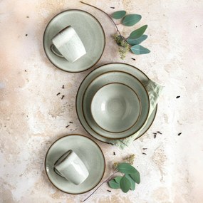 Mäser Zestaw płytkich i głębokich talerzy 8 szt. SMOKY'S – zielony