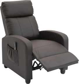 HOMCOM Fotel relaksacyjny telewizyjny z masażem wibracyjnym, funkcja leżenia, 2 punkty masażu, pilot, 68 x 88 x 98 cm, brązowy | Aosom PL