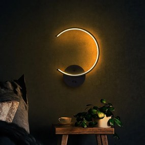 Czarny kinkiet LED ø 10 cm Moon – Opviq lights