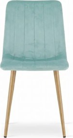 Miętowe welurowe krzesło LAVA AQUA MINT