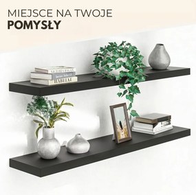 Półka ścienna FIGO + z konsolą, 110cm, czarna Casaria