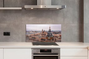 Panel Szklany Zimowa Panorama Krakowskich Kościołów