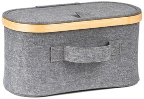 Pojemnik do przechowywania G21 30 x 15 x 15 cm, bambusowy z pokrywką, szary