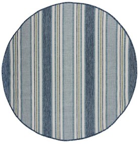 Zielononiebieski okrągły dywan odpowiedni na zewnątrz ø 160 cm Roma Stripe – Flair Rugs